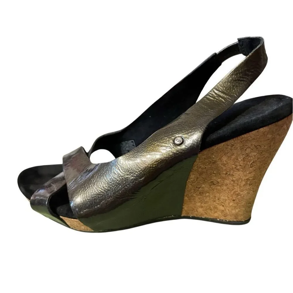 Ugg Women’s Hazel Wedge Platform Sandals Sz 7 Ankle Strap